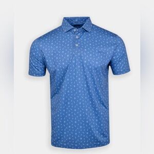 Donald Ross Sport Blue/White Golf Kelso Polo Size Medium